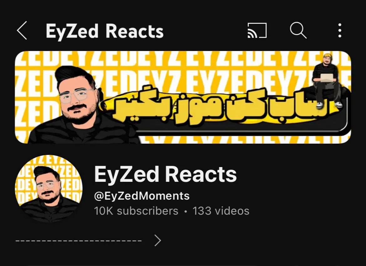 The EyZed Reacts channel at 10K subscribers